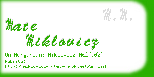 mate miklovicz business card